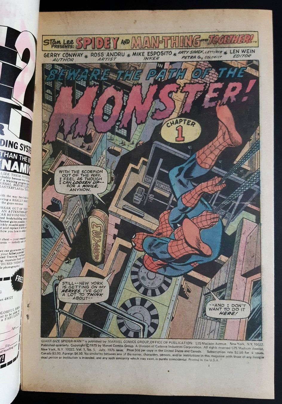 Fumetti: SPIDER-MAN GIANT SIZE #5 MAN-THING VS. LIZARD MARVEL 1975 – Usato da Lugano venduto da YouWantUS 2