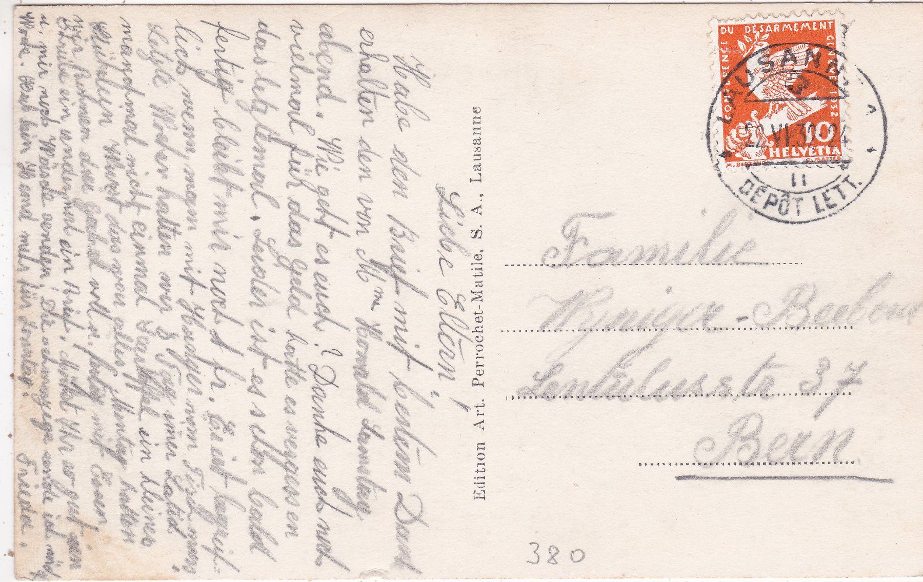 Cartes postales: Lausanne 1932 – D'occasion à Herisau par Lisegrat2008 1