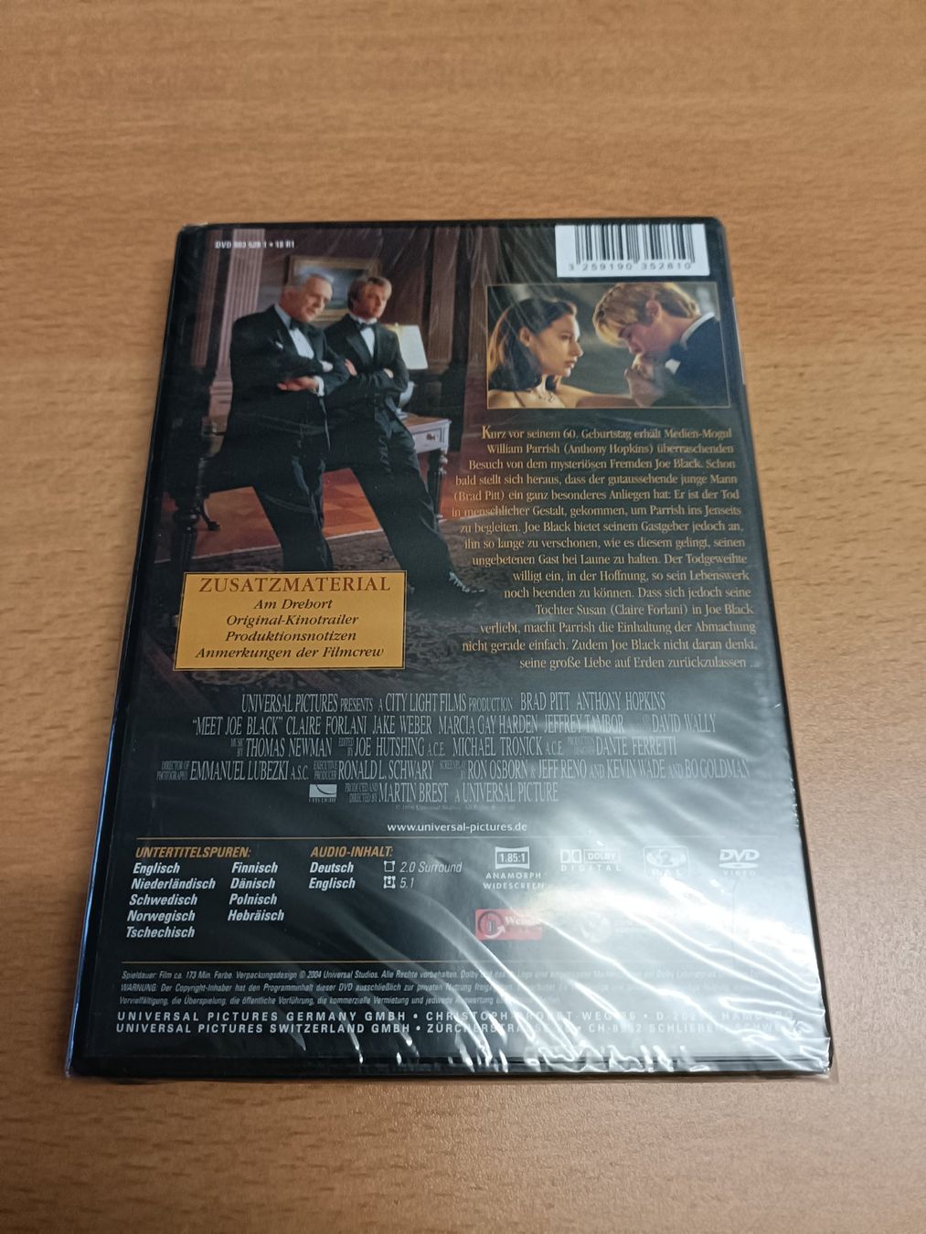 Tutti i DVDs: *Neu* Rendezvous mit Joe Black – Nuovo e nell'imballaggio originale da Köniz venduto da Movieportal007 1