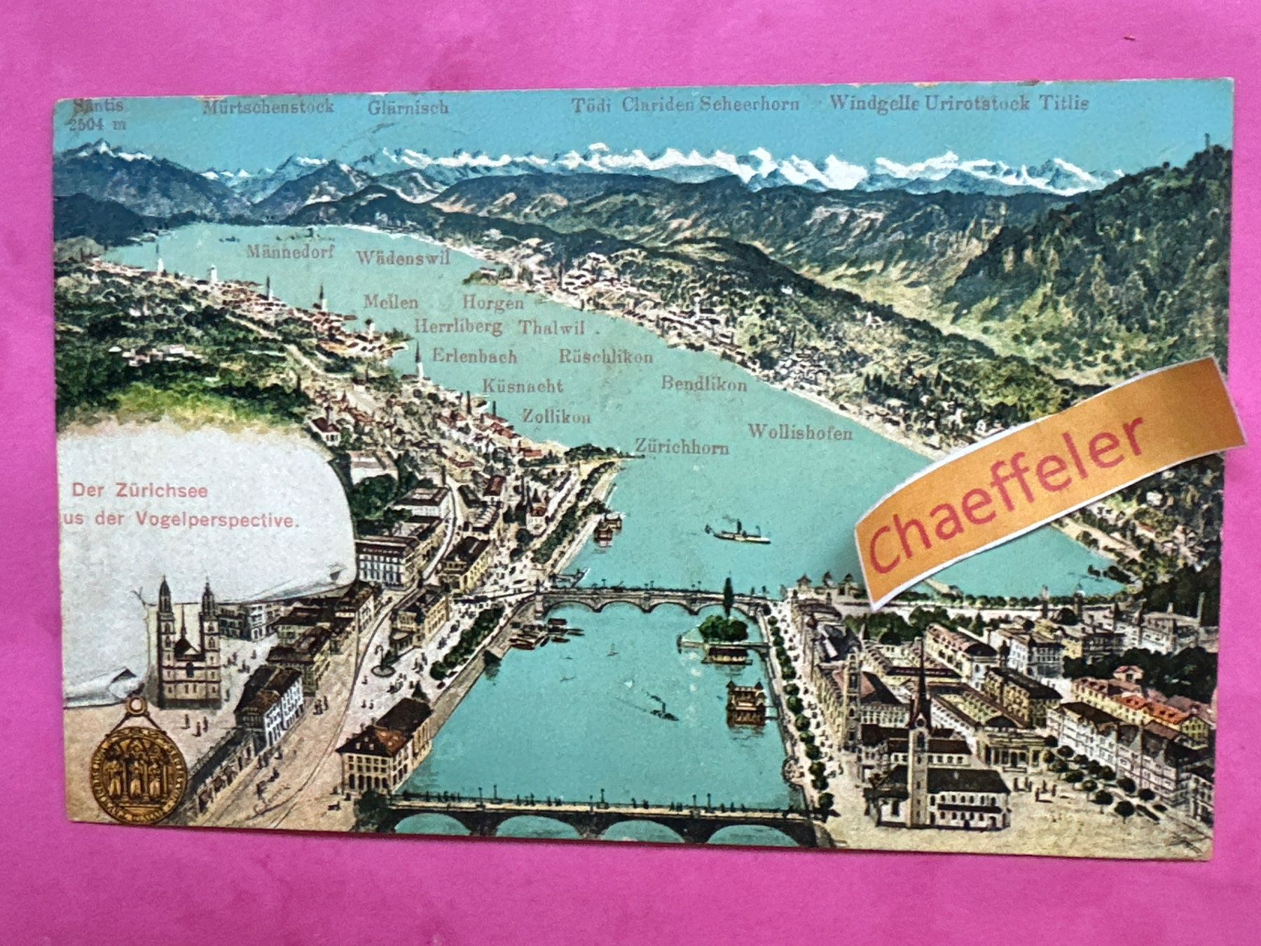 Ansichtskarten: 1908 Zürich aus der Vogelperspektive – Gebraucht aus Zürich von Chaeffeler