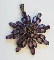 Anhänger Stern lila Kristalle floral Antik ca. 5cm