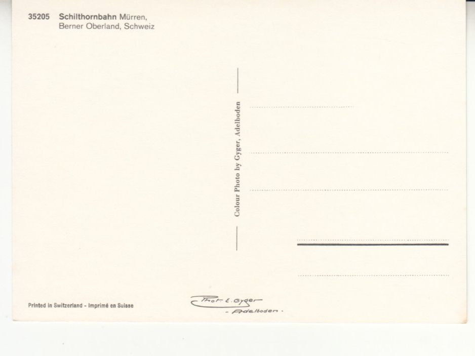 Cartoline postali: Schilthornbahn ca. 1970 – Usato da Bürglen TG venduto da StampGraf 1