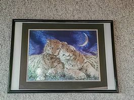 Bild mit Rahmen (Glanzfolie), Tiger