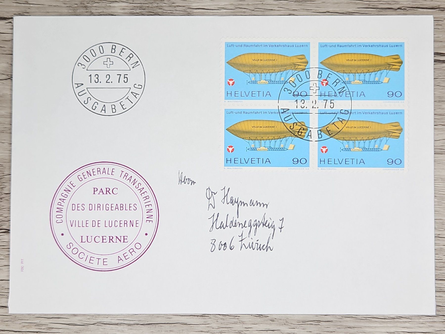 Tutti i francobolli: CL02 Enveloppe + Timbre Suisse 1975 – Usato da Cousset venduto da Patrick_Collections