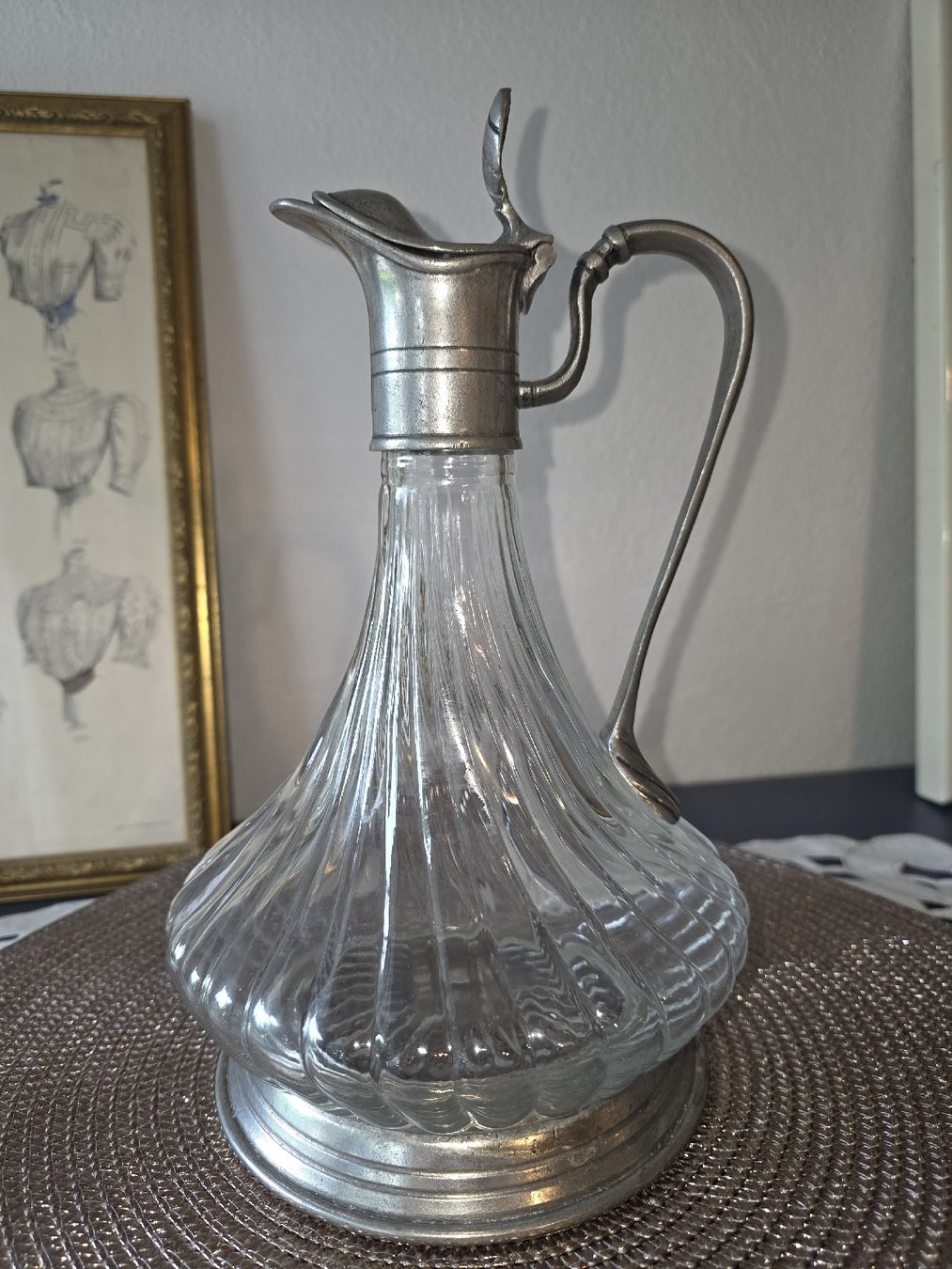 Caraffe: Karaffe Glas Zinn Deckel Gebraucht 1.7 l – Usato da Aegerten venduto da Jos_zem