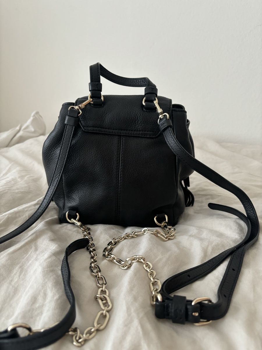 Maje Borse da donna: Maje Mini Rucksack / Tasche -Schwarz Leder – Usato da Zürich venduto da ccitylightss 1