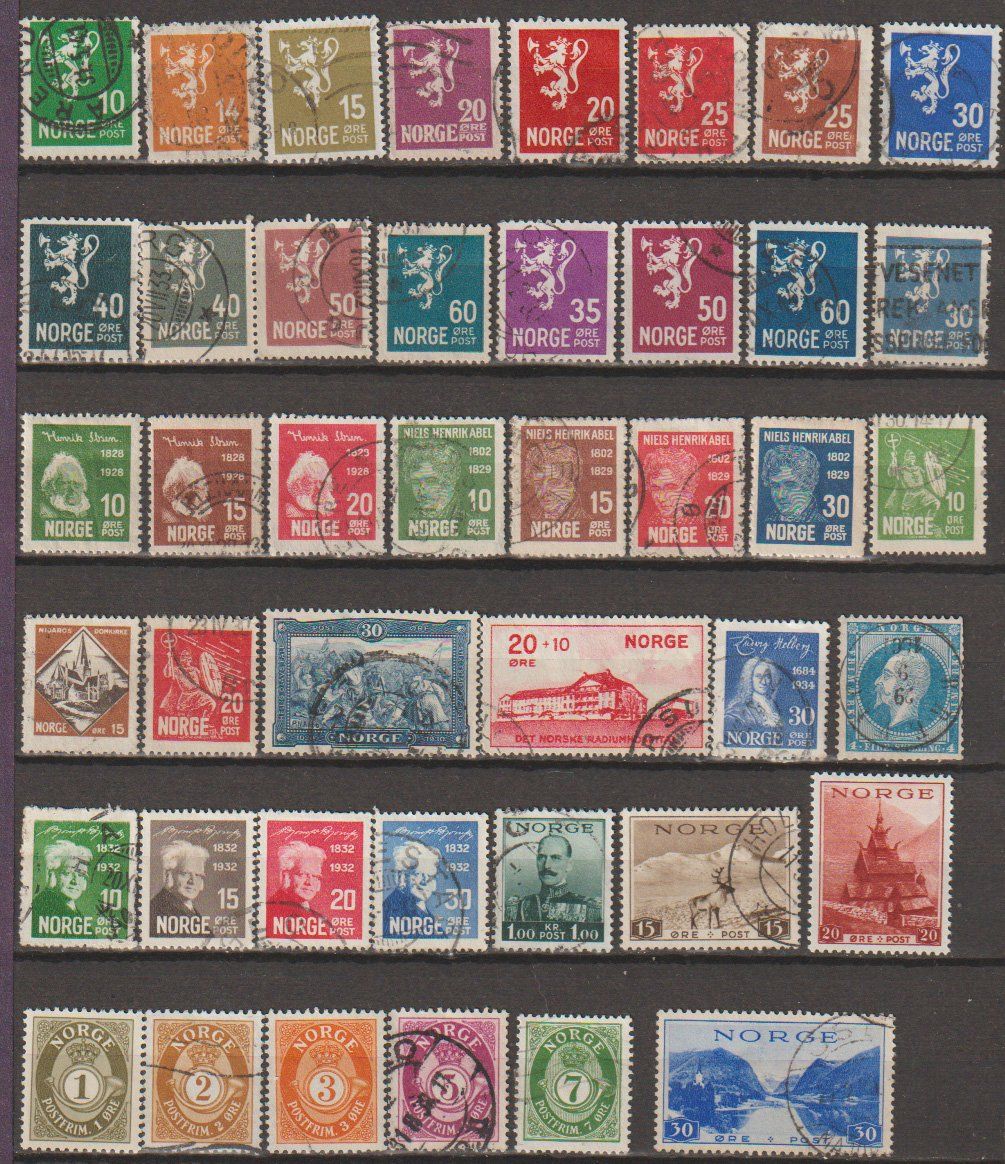 Alle Briefmarken: Norvège variés divers états – Gebraucht aus Crans-Montana von kira56