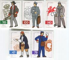 Briefmarken "Briefträger". Portugal.