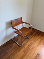 4x Freischwinger-Sessel Leder Chrom