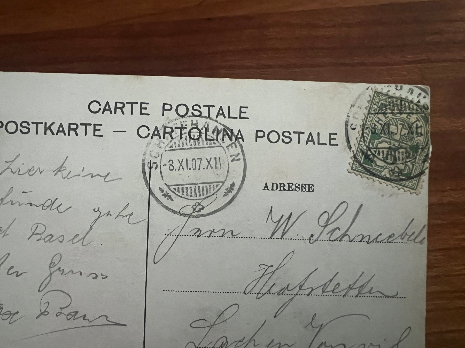 Ansichtskarten: AK  1907  Rheinfall super  (G3105) – Gebraucht aus Hinwil von Sidi4 1