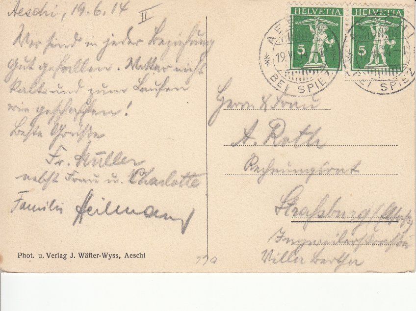 Cartes postales: Aeschi 1914 – D'occasion à Bürglen TG par StampGraf 1