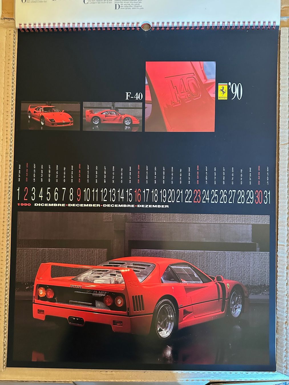 Kalender: Calendrier Ferrari de 1990 – Gebraucht aus Ste-Croix von mjmg 6