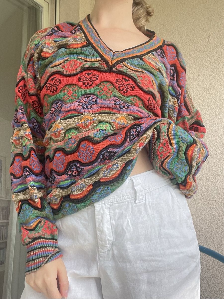 Maglioni & Felpe: 80’s Mariee Kim Pullover 3D design with colourful pattern – Usato da Luzern venduto da ver_q2pg