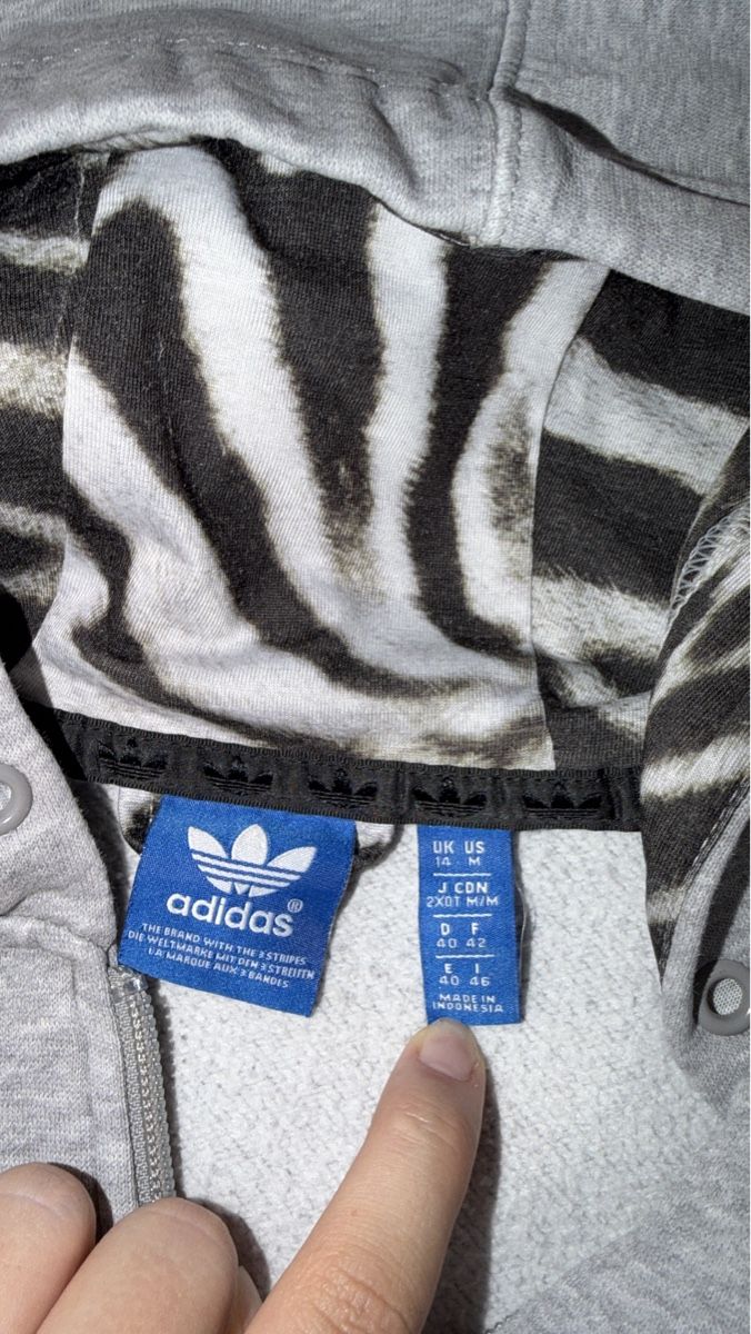 Adidas Giacche: ADIDAS GREY ZEBRA HOODIE – Usato da Genève venduto da yav_9r9f 4