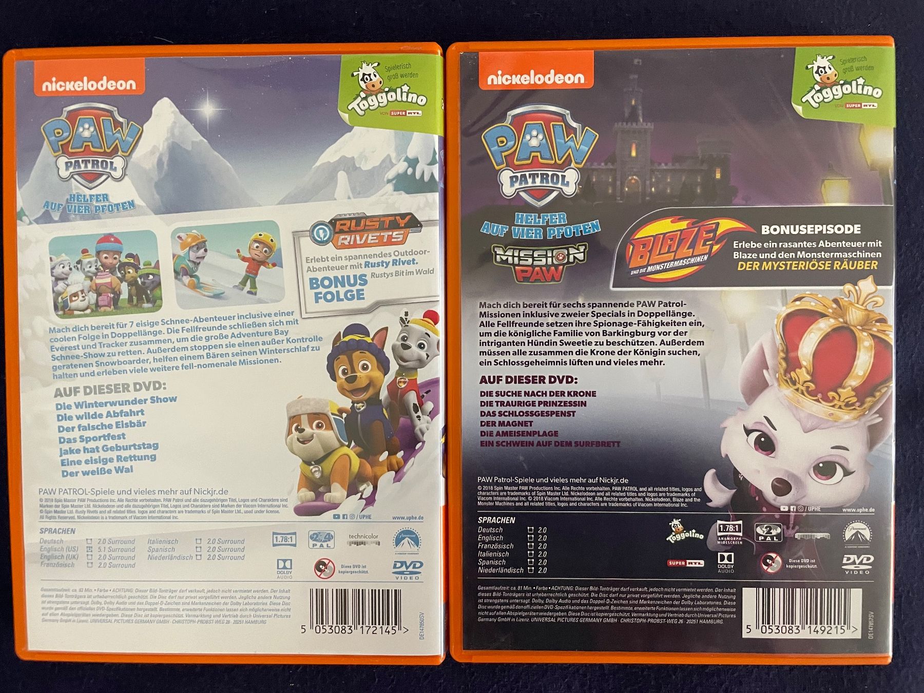 Tutti i DVDs: Paw Patrol - 2 DVDs – Usato da Aarau Rohr venduto da Rokazo 1