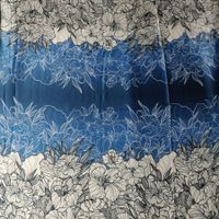 Baumwolle 76% Seide 24% Rapport 2.0x1.35m Fioribiancoblu