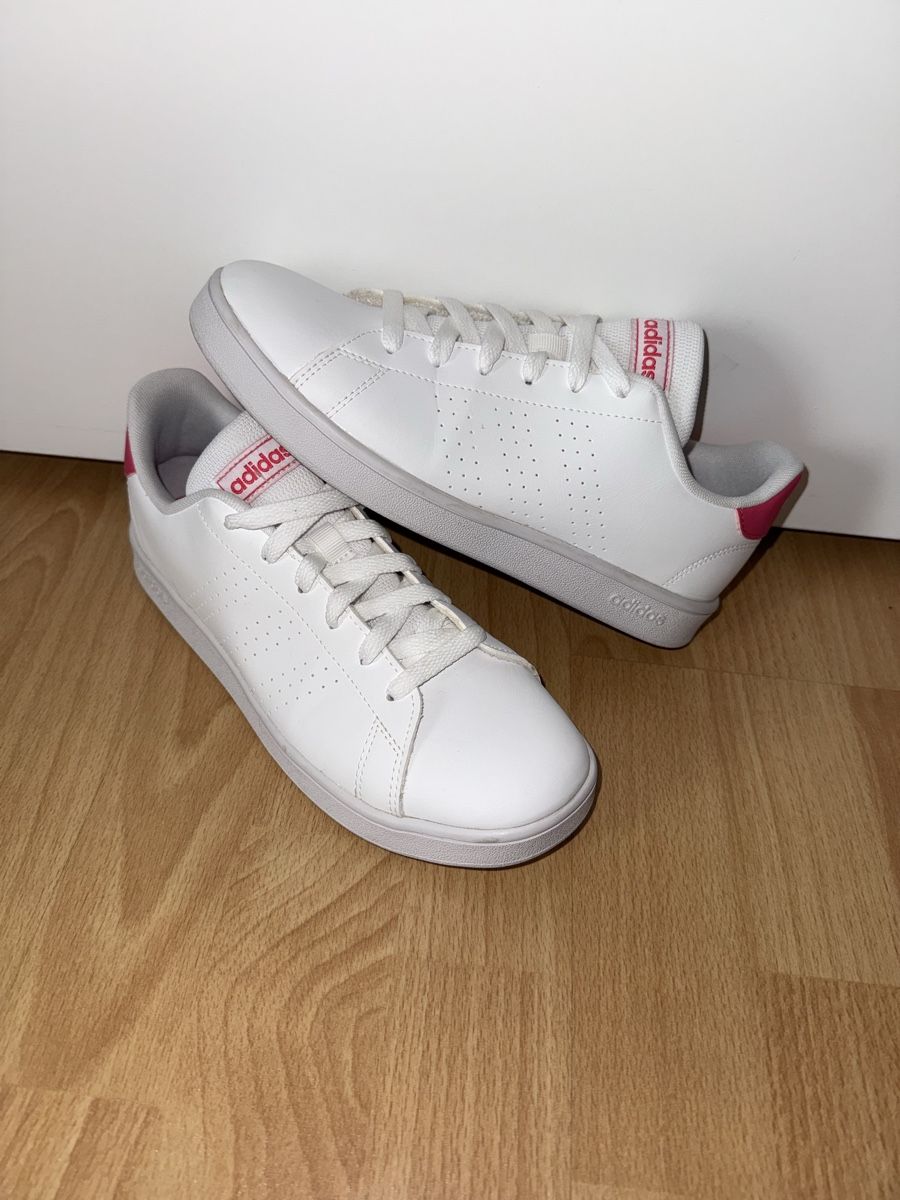 Adidas Damenschuhe: Adidas Advantage Sneaker Weiss/Pink, Grösse 38 2/3 – Neu (gemäss Beschreibung) aus arbon von auri4
