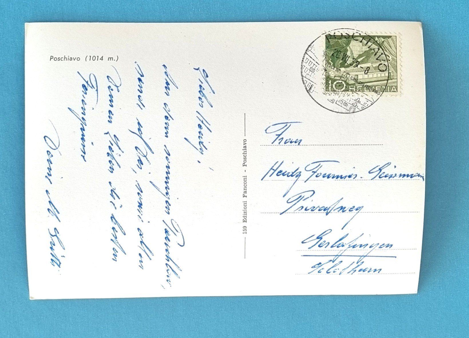 Ansichtskarten: Poschiavo - 1959 – Gebraucht aus Rothrist von RROENK 1