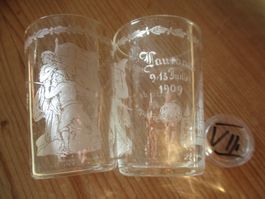2 x Weinglas Lausanne 1909