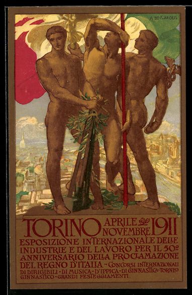 Cartoline postali: sign. A. de Karolis: Turin, Internationa – Usato da Berlin venduto da bartko-reher