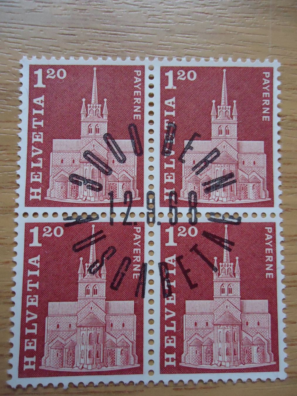 Tutti i francobolli: 1968 Baudenkmäler 4er Block ET – Nuovo (secondo la descrizione) da Belp venduto da Hefabe 2