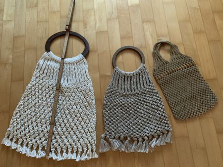 3 Vintage Macramé Taschen