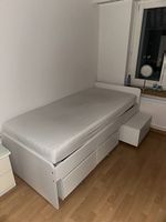 Einzelbett 90x200 mit Schubladen, Matratze & Lattenrost