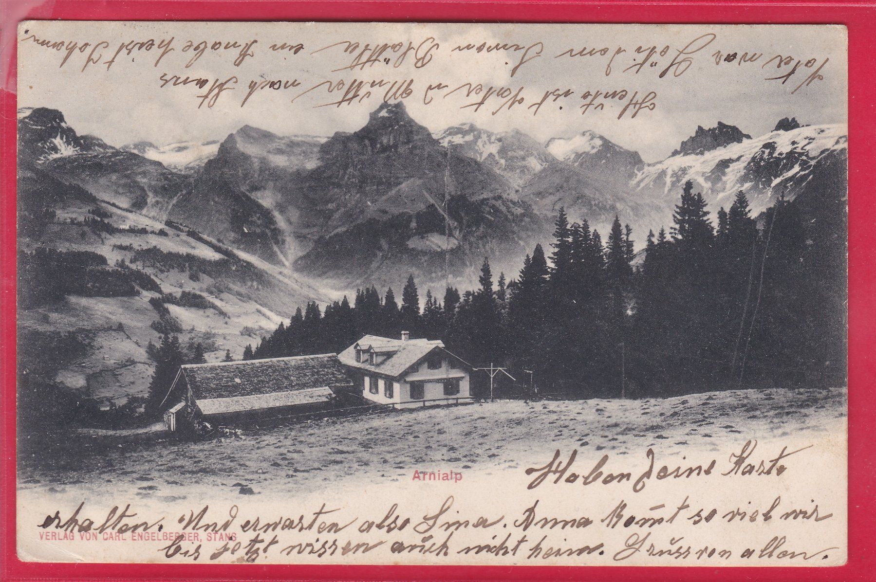 Cartoline postali: ARNIALP (OW) 28.3.1904 – Usato da Oberrieden venduto da Gebirgsstelze