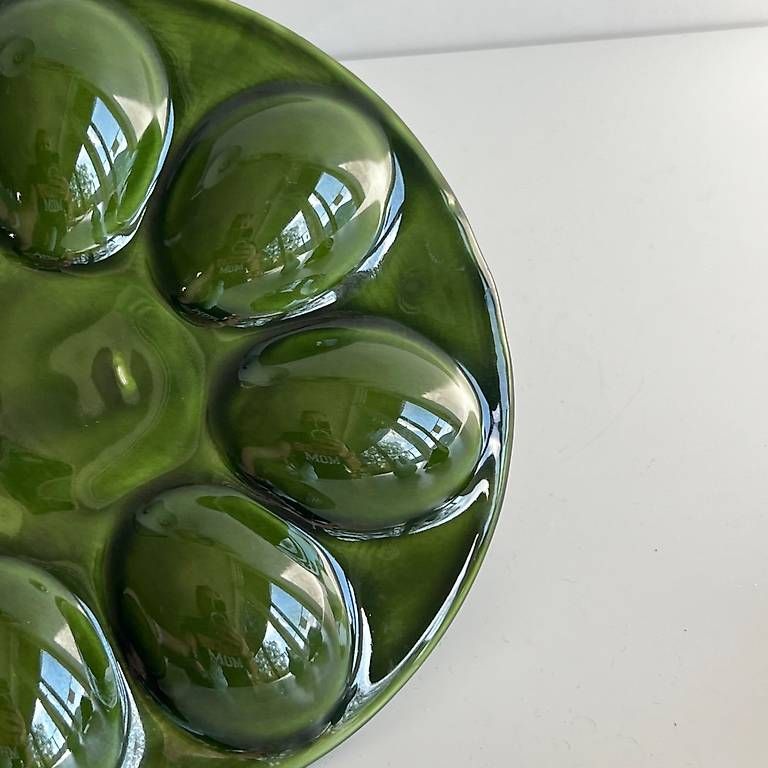 Elettrodomestici da cucina: Vintage Green Ceramic Egg Tray with Two Blue Chicken Shakers – Usato da Oberägeri venduto da Theonose74 4