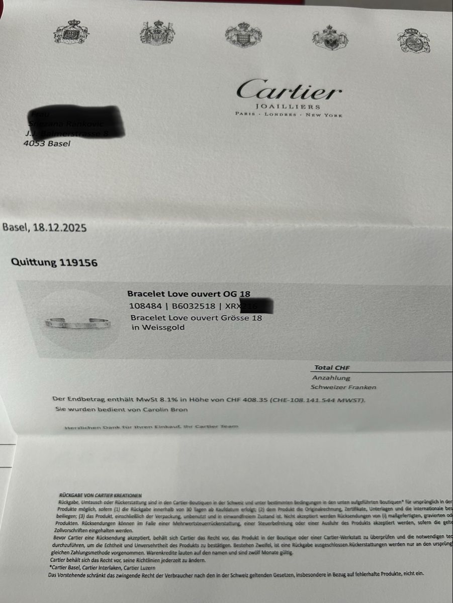Cartier Bracelets: Cartier Love Cuff – Neuf (Voir description) à Basel par David_2019 6