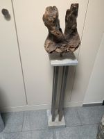 Skulptur Holz, Sockel Granit/Edelstahl