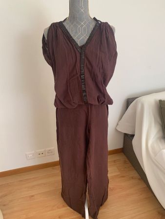 New Calzedonia Palazzo Jumpsuite mit Hohebund  Braun S