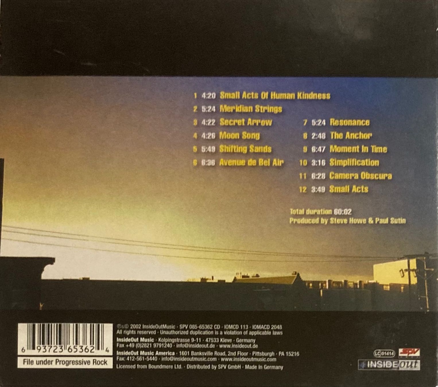 CD: YES / STEVE HOWE - SKYLINE – Usato da Poliez-Pittet venduto da Newtown-Records 1