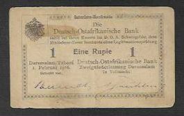 German East Africa  1  Rupie  1916  Gebraucht