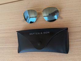 Sonnenbrille Kapten & Son matt gold, verspiegelte Gläser
