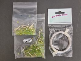Bastelset Silberdraht & grüne Perlen für DIY-Schmuck