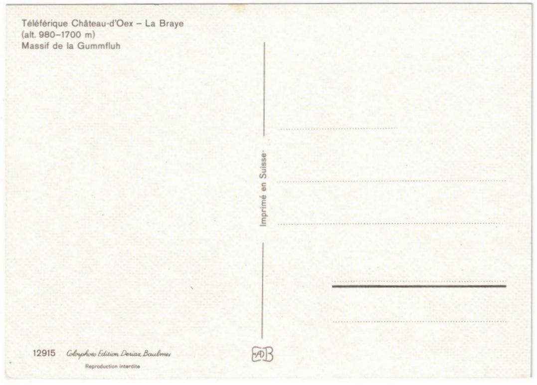 Cartes postales: Château d'Oex - Luftseilbahn Braye – D'occasion à Binningen par Mountainrider 1