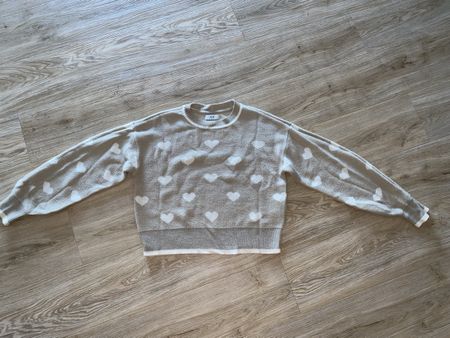 Pullover JDY beige mit Herzmuster Grösse L guter Zustand