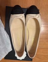 Chanel Ballerinas beige/schwarz, Gr. 40