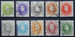 Dänemark Kat. 185-194 gest. 1930 Kat. 35 Euro