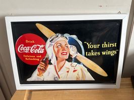 Coca-Cola Blechschild "Your thirst takes wings" — Rarität