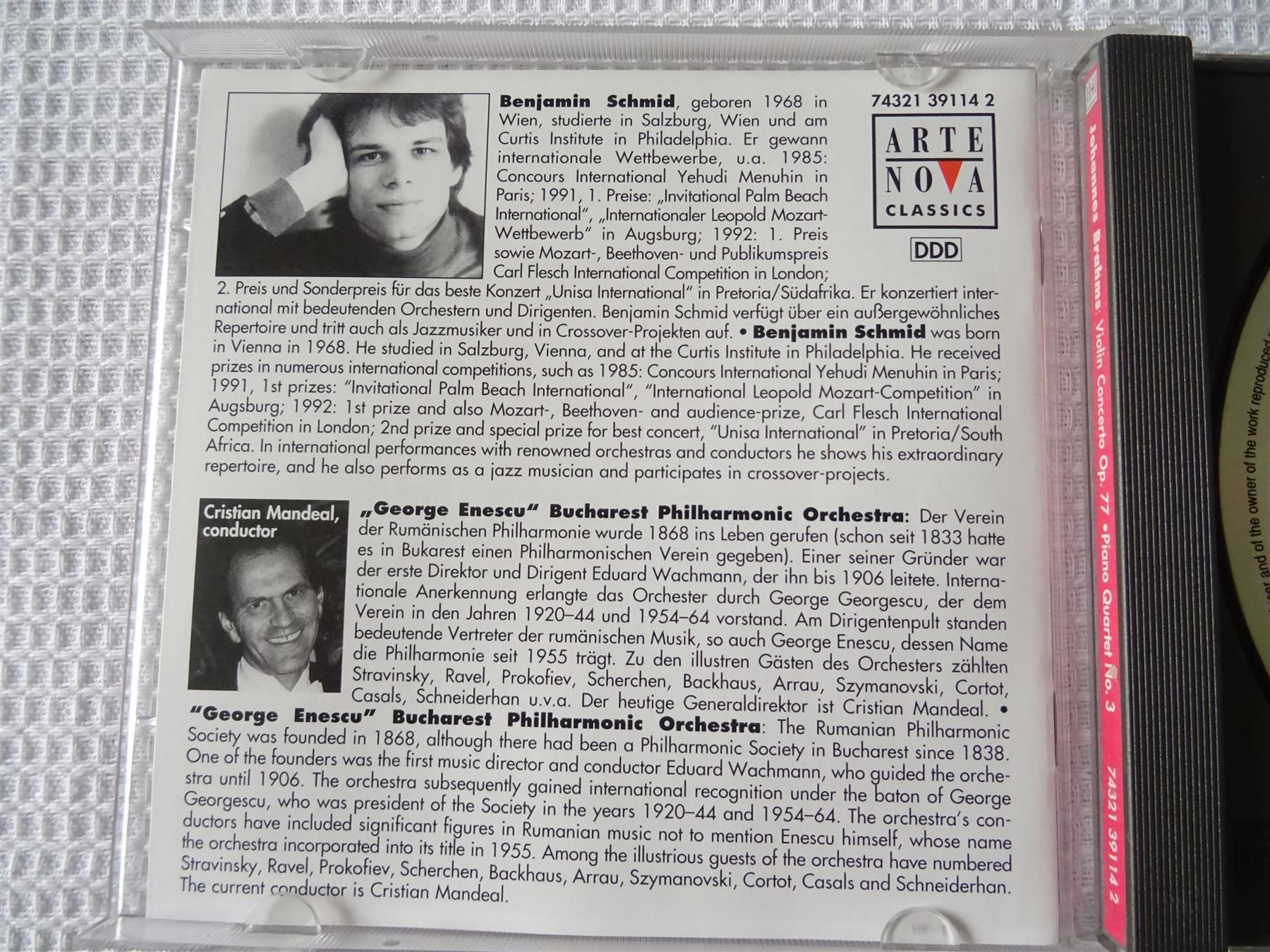 CD: Johannes Brahms, Violinkonzert – Usato da Bilten venduto da Bora3 3