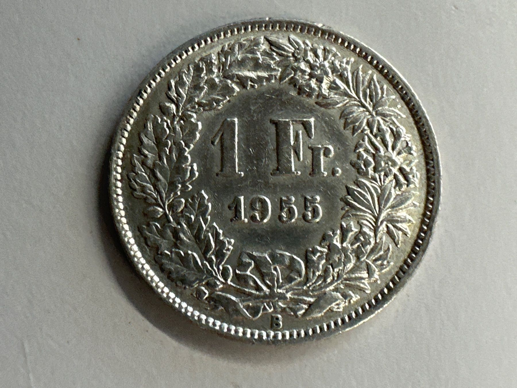 Tutti le monete: 1 Fr. Silber Schweiz 1955 vz – Usato da Herisau venduto da herau