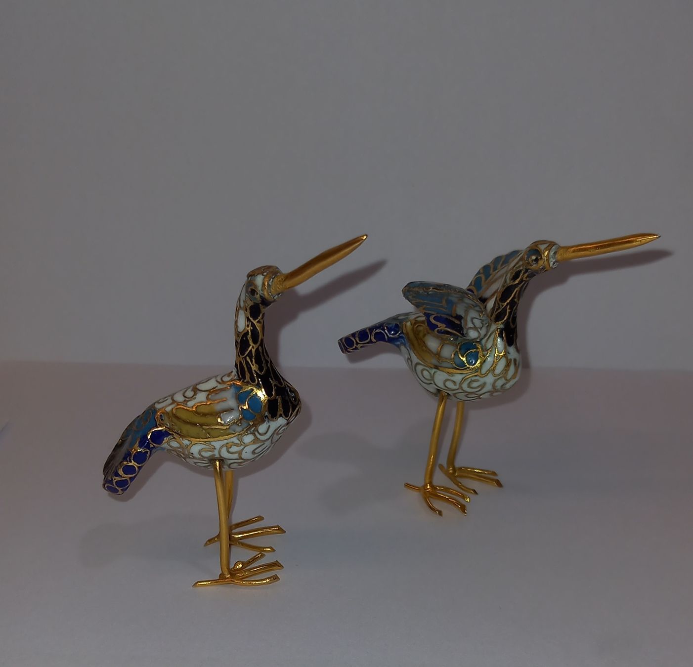Tutte le decorazioni: 2 Vögel farbig emailiert aus Messing – Usato da Reiden venduto da jasi029