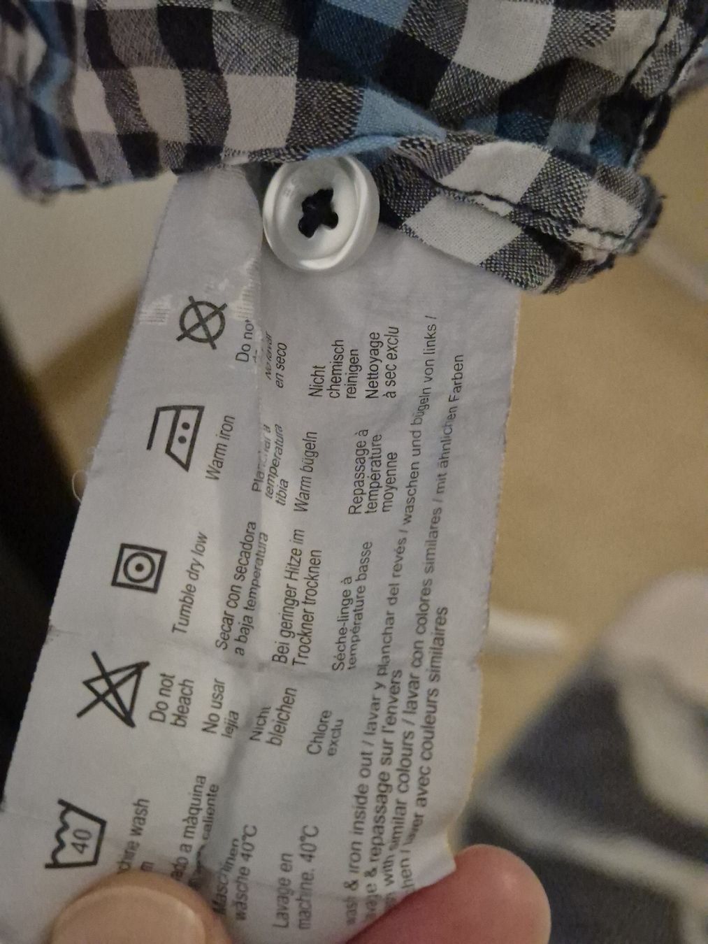Esprit Camicie: Esprit Kurzarmhemd kariert blau weiss – Usato da Zürich venduto da Drago670 3