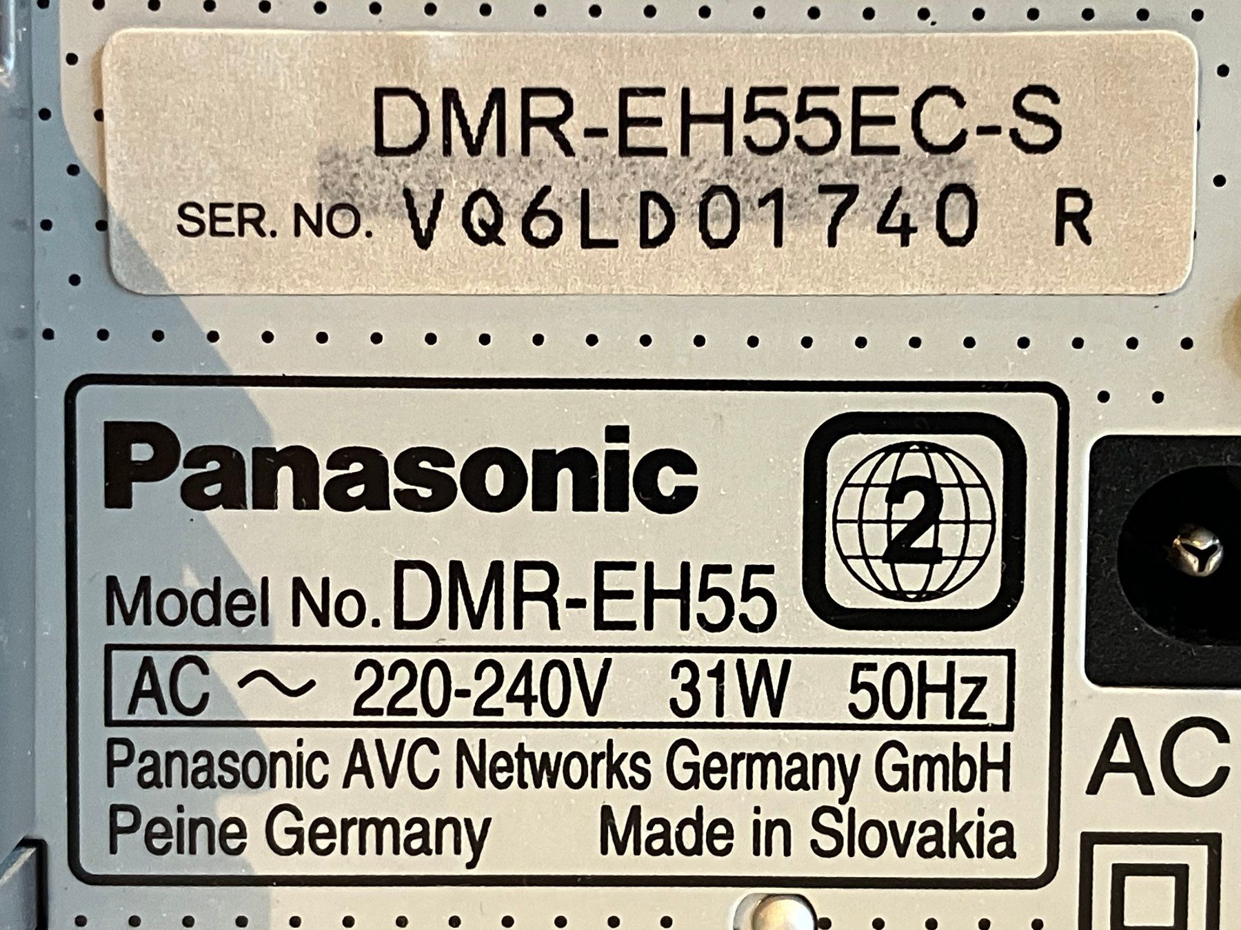 Panasonic Registratori: Panasonic DMR-EH55 HDD/DVD – Usato da Delley venduto da ogringo77 2
