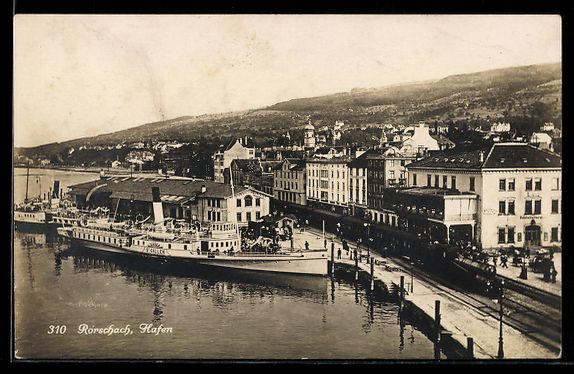 Cartoline postali: AK Rorschach, Hafen, 1924 – Usato da Berlin venduto da bartko-reher
