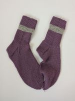Handgestrickte Wollsocken, lila, Grösse 46-50 neu!