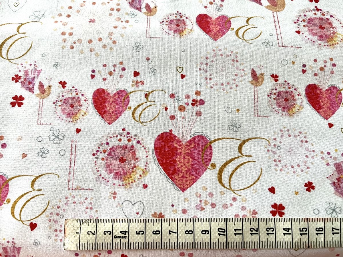 Tessuti: Patchworkstoffe 3er Set Herzstoffe – Nuovo (secondo la descrizione) da Seuzach venduto da KreativmitStoff 4