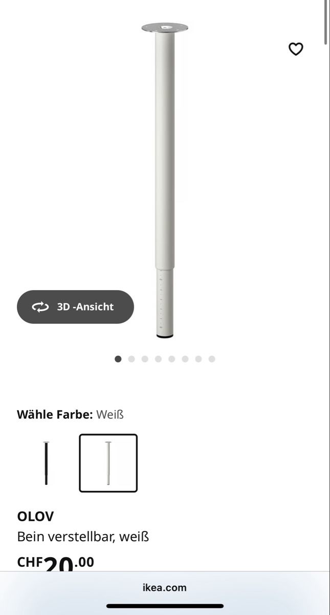 Ikea Sonstiges Mobiliar: IKEA verstellbare Tischbeine 4Stk im Set – Gebraucht aus Niederrohrdorf von Sharna